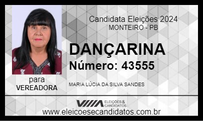 Candidato DANÇARINA 2024 - MONTEIRO - Eleições