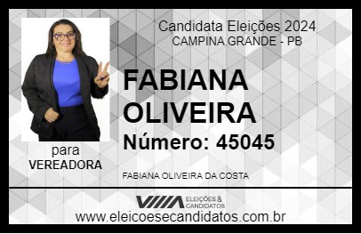 Candidato FABIANA OLIVEIRA 2024 - CAMPINA GRANDE - Eleições