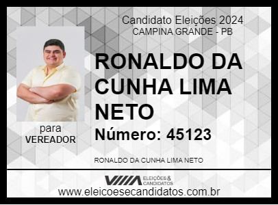 Candidato RONALDO DA CUNHA LIMA NETO 2024 - CAMPINA GRANDE - Eleições