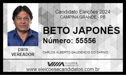 Candidato BETO JAPONÊS 2024 - CAMPINA GRANDE - Eleições