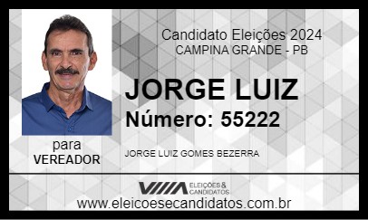 Candidato JORGE LUIZ 2024 - CAMPINA GRANDE - Eleições