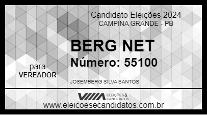 Candidato BERG NET 2024 - CAMPINA GRANDE - Eleições