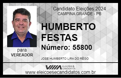 Candidato HUMBERTO FESTAS 2024 - CAMPINA GRANDE - Eleições