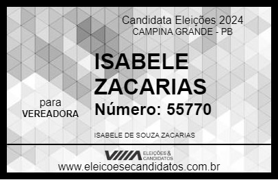 Candidato ISABELE ZACARIAS 2024 - CAMPINA GRANDE - Eleições