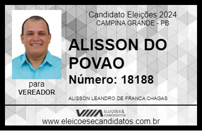 Candidato ALISSON DO POVAO 2024 - CAMPINA GRANDE - Eleições