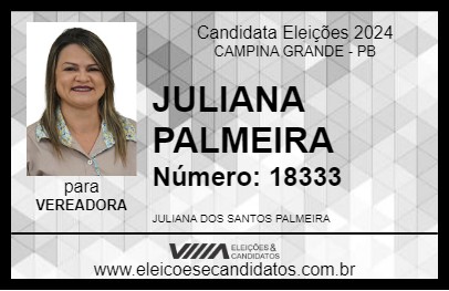 Candidato JULIANA PALMEIRA 2024 - CAMPINA GRANDE - Eleições