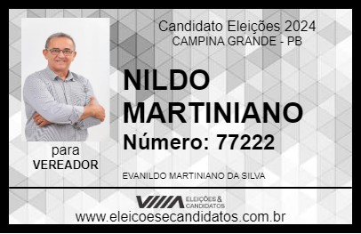 Candidato NILDO MARTINIANO 2024 - CAMPINA GRANDE - Eleições