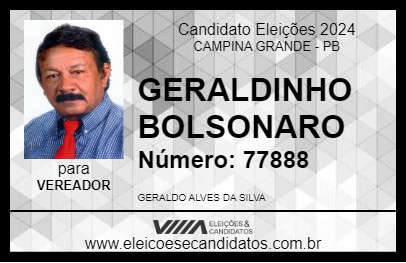 Candidato GERALDINHO BOLSONARO 2024 - CAMPINA GRANDE - Eleições