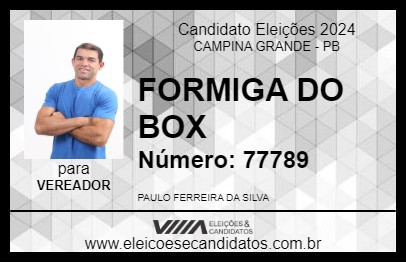 Candidato FORMIGA BOXE 2024 - CAMPINA GRANDE - Eleições