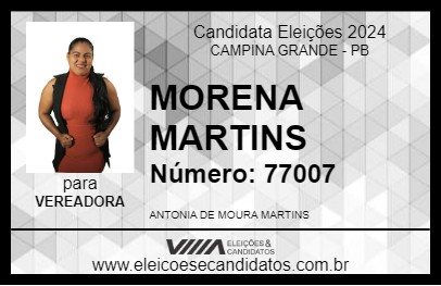 Candidato MORENA MARTINS 2024 - CAMPINA GRANDE - Eleições