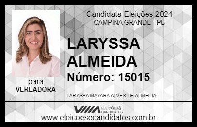 Candidato LARYSSA ALMEIDA 2024 - CAMPINA GRANDE - Eleições