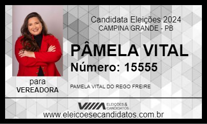 Candidato PÂMELA VITAL 2024 - CAMPINA GRANDE - Eleições