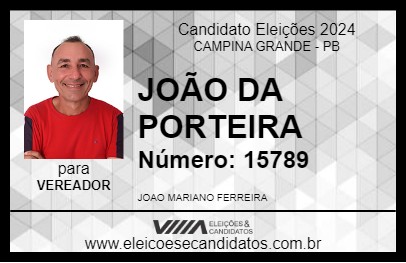 Candidato JOÃO DA PORTEIRA 2024 - CAMPINA GRANDE - Eleições