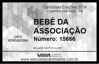 Candidato BEBÉ DA ASSOCIAÇÃO 2024 - CAMPINA GRANDE - Eleições