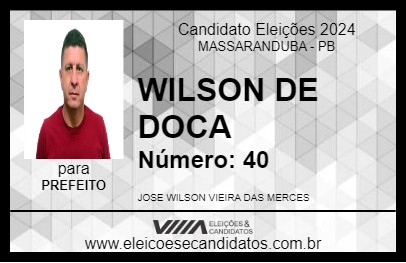 Candidato WILSON DE DOCA 2024 - MASSARANDUBA - Eleições