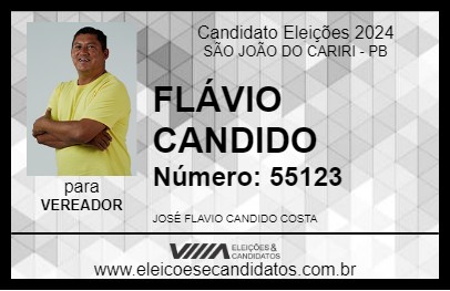 Candidato FLÁVIO CANDIDO 2024 - SÃO JOÃO DO CARIRI - Eleições