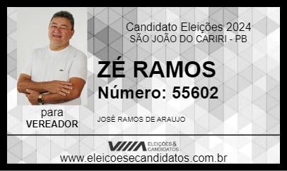 Candidato ZÉ RAMOS 2024 - SÃO JOÃO DO CARIRI - Eleições