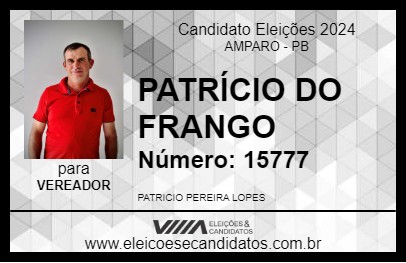 Candidato PATRÍCIO DO FRANGO 2024 - AMPARO - Eleições