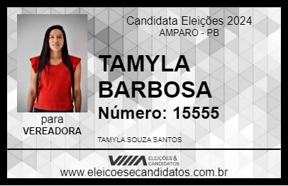 Candidato TAMYLA BARBOSA 2024 - AMPARO - Eleições