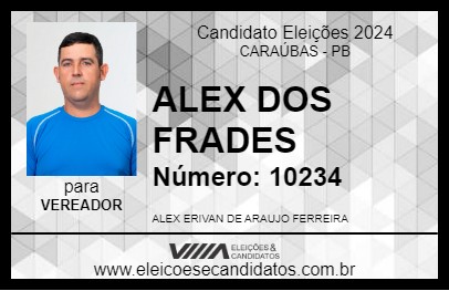 Candidato ALEX DOS FRADES  2024 - CARAÚBAS - Eleições