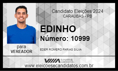 Candidato EDINHO 2024 - CARAÚBAS - Eleições