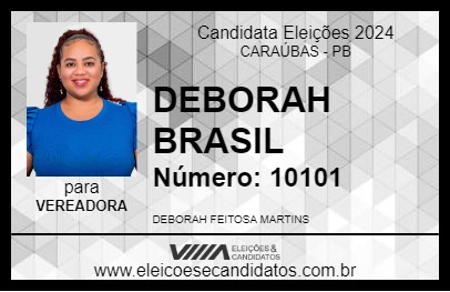 Candidato DEBORAH BRASIL 2024 - CARAÚBAS - Eleições