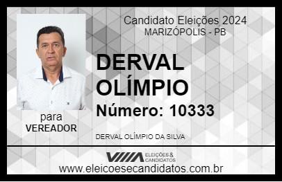 Candidato DERVAL OLÍMPIO 2024 - MARIZÓPOLIS - Eleições