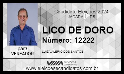 Candidato LICO DE DORO 2024 - JACARAÚ - Eleições