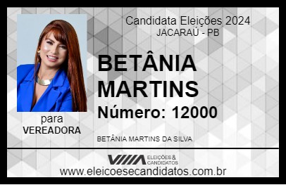 Candidato BETÂNIA MARTINS 2024 - JACARAÚ - Eleições