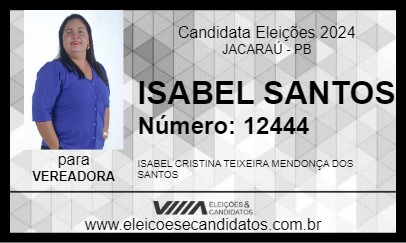 Candidato ISABEL SANTOS 2024 - JACARAÚ - Eleições