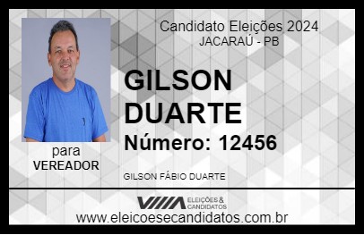 Candidato GILSON DUARTE 2024 - JACARAÚ - Eleições