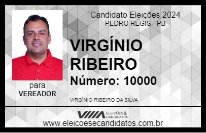 Candidato VIRGÍNIO RIBEIRO 2024 - PEDRO RÉGIS - Eleições