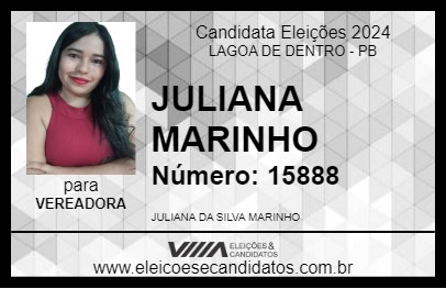 Candidato JULIANA MARINHO 2024 - LAGOA DE DENTRO - Eleições