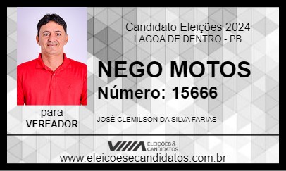 Candidato NEGO MOTOS 2024 - LAGOA DE DENTRO - Eleições