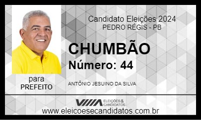 Candidato CHUMBÃO 2024 - PEDRO RÉGIS - Eleições