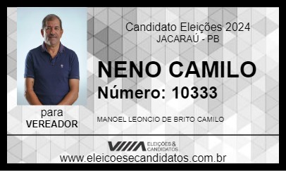 Candidato NENO CAMILO 2024 - JACARAÚ - Eleições