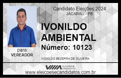 Candidato IVONILDO AMBIENTAL 2024 - JACARAÚ - Eleições