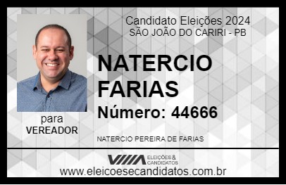 Candidato NATERCIO FARIAS 2024 - SÃO JOÃO DO CARIRI - Eleições