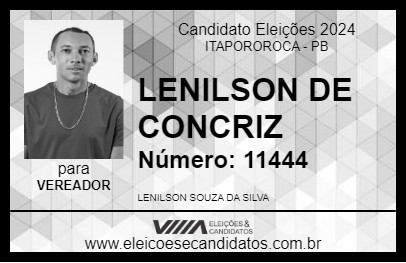 Candidato LENILSON DE CONCRIZ 2024 - ITAPOROROCA - Eleições