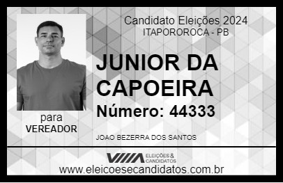 Candidato JUNIOR DA CAPOEIRA 2024 - ITAPOROROCA - Eleições