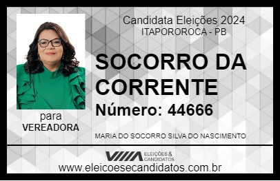 Candidato SOCORRO DA CORRENTE 2024 - ITAPOROROCA - Eleições