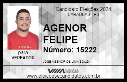 Candidato AGENOR FELIPE 2024 - CARAÚBAS - Eleições