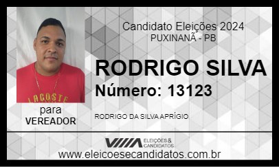 Candidato RODRIGO SILVA 2024 - PUXINANÃ - Eleições