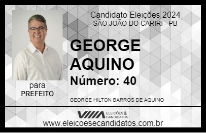 Candidato GEORGE AQUINO 2024 - SÃO JOÃO DO CARIRI - Eleições