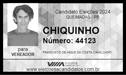 Candidato CHIQUINHO  2024 - QUEIMADAS - Eleições