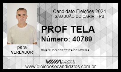 Candidato PROF TELA 2024 - SÃO JOÃO DO CARIRI - Eleições