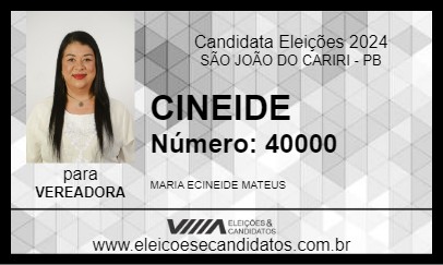 Candidato CINEIDE 2024 - SÃO JOÃO DO CARIRI - Eleições