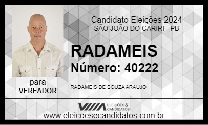 Candidato RADAMEIS 2024 - SÃO JOÃO DO CARIRI - Eleições