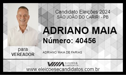 Candidato ADRIANO MAIA 2024 - SÃO JOÃO DO CARIRI - Eleições