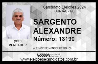 Candidato SARGENTO ALEXANDRE 2024 - GURJÃO - Eleições